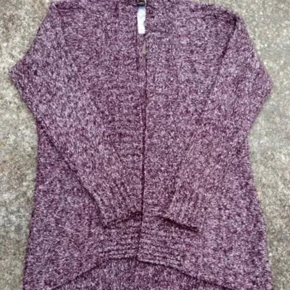 Tommy Bahama Shipley Cardigan Purple L Open Front Cascade Hem Cotton Blend NWT - Picture 4 of 7
